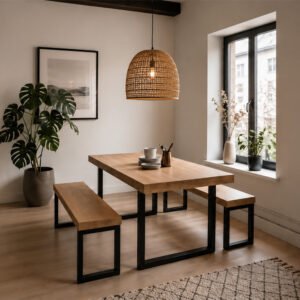 Mesa de Comedor Rayen Base  de fierro