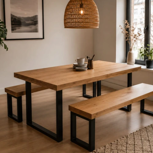 Mesa Comedor Rayen Base Fierro - Imagen 2