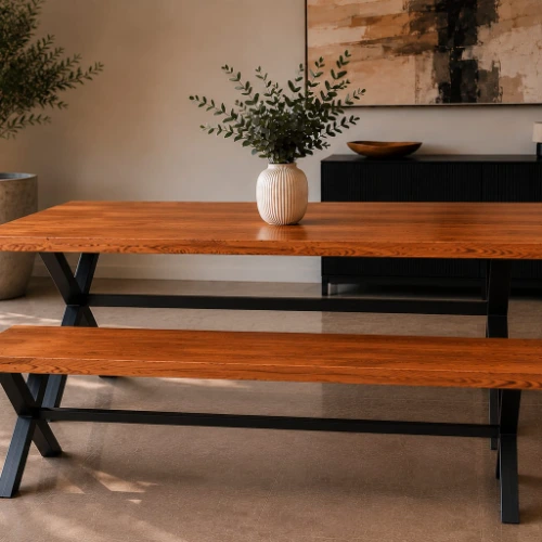 Mesa Comedor Lican Base Fierro - Imagen 2