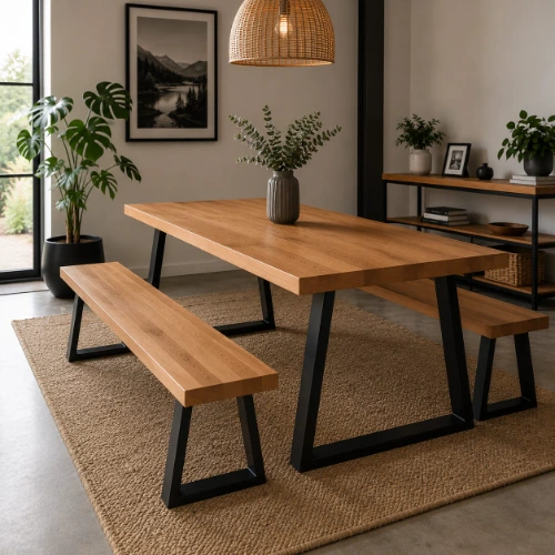 Mesa Comedor Kuyen Base Fierro - Imagen 2